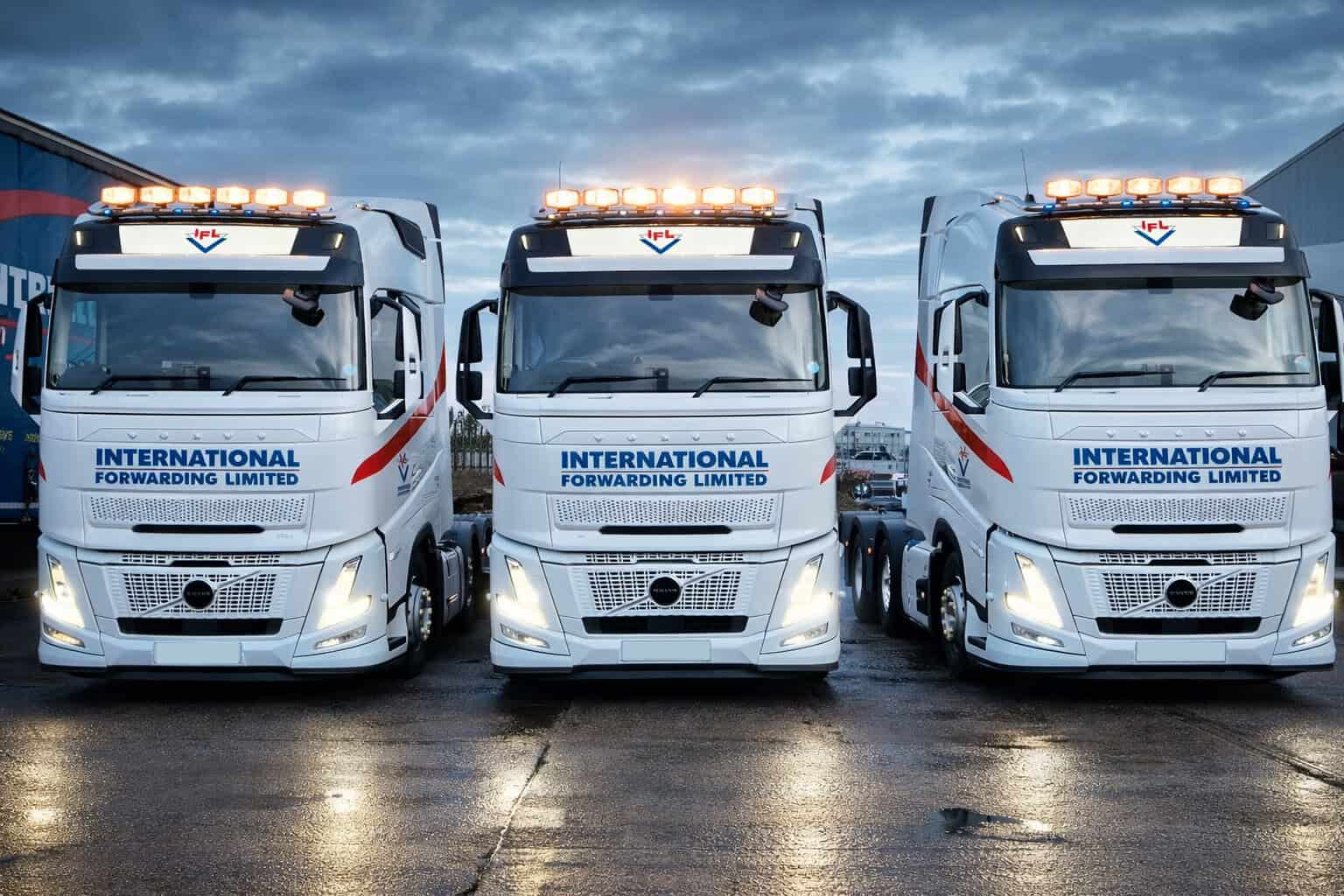 IFL's three new Volvo FH Aeros in a line